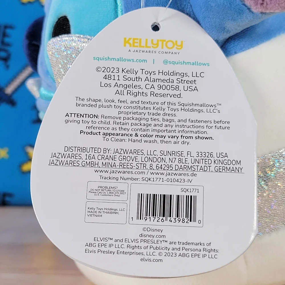 Squishmallow Lilo and Stitch Elvis Presley 7" UltraSoft Disney Toy Plush NWT - Picture 6 of 6